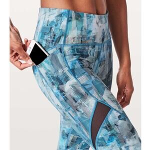 Lululemon On Pace Tight 7/8 Sun Dazed Blue Legging Women's 6 Fitness Travel Gym